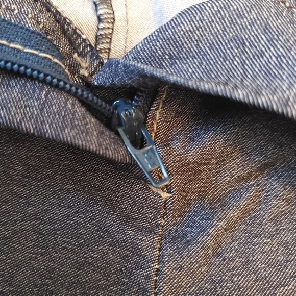 Donna Y2k shiny blue grey copped flared trouser pants. Size 8 - Picture 5 of 13